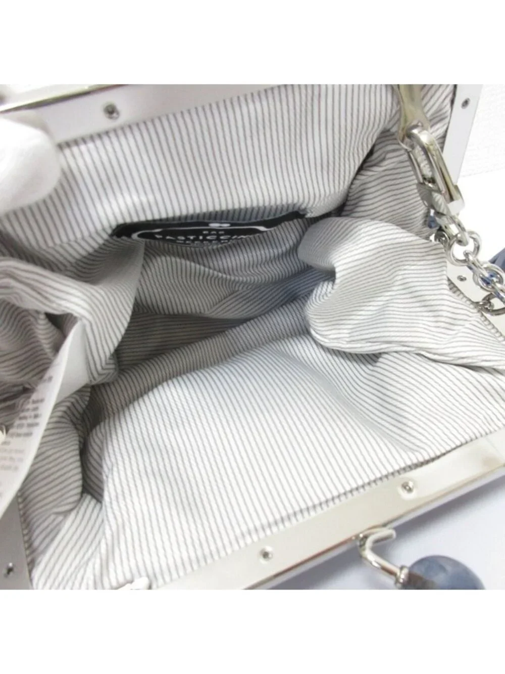Max Mara Weekend Pasticcino Kiss Lock Braided Shoulder Bag Navy